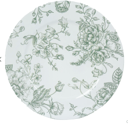 Green Floral Charger